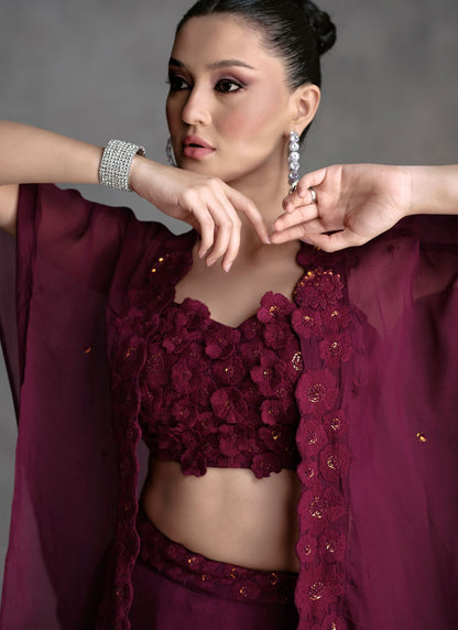 Plain Organza Readymade Lehenga Choli - L2268