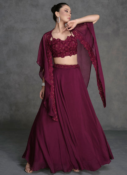 Plain Organza Readymade Lehenga Choli - L2268