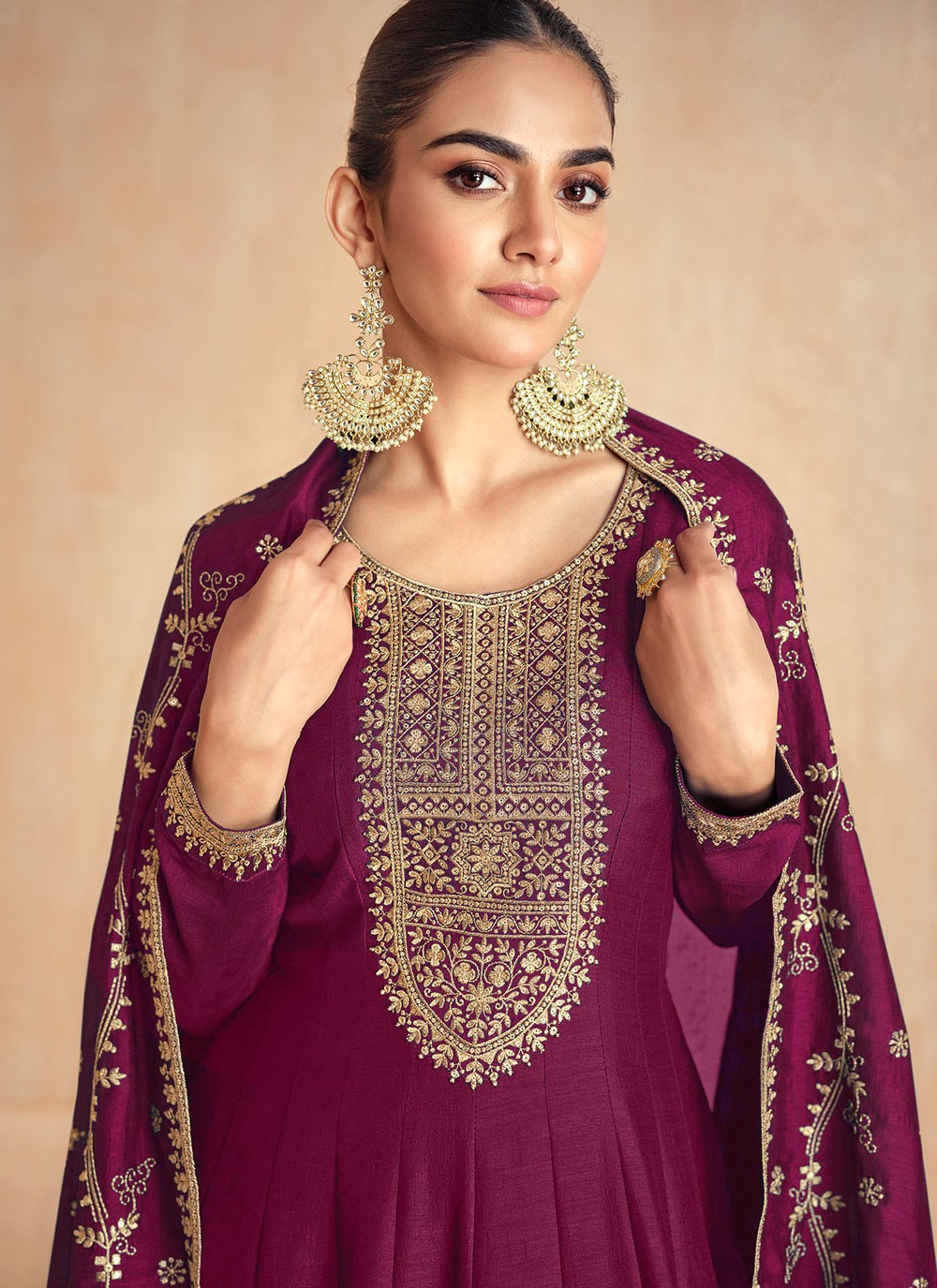 Embroidered Silk Gown - G1882