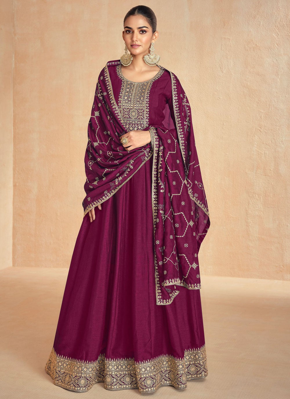 Embroidered Silk Gown - G1882