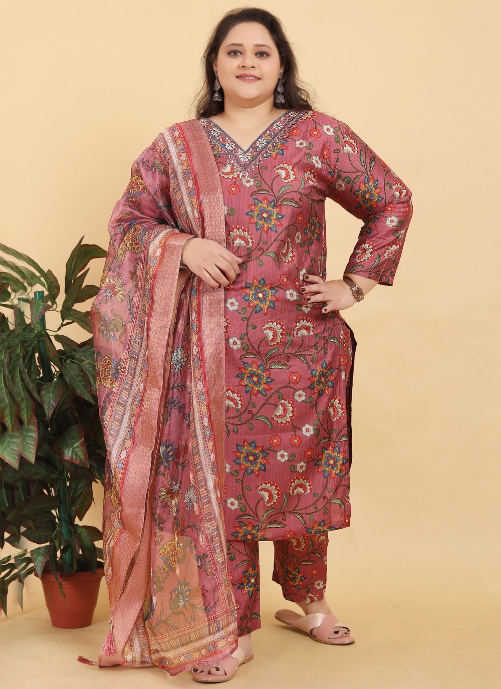 Salwar Suit Printed Wine Viscose T5403