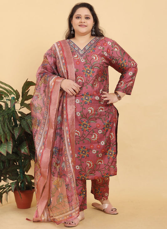 Salwar Suit Printed Wine Viscose T5403