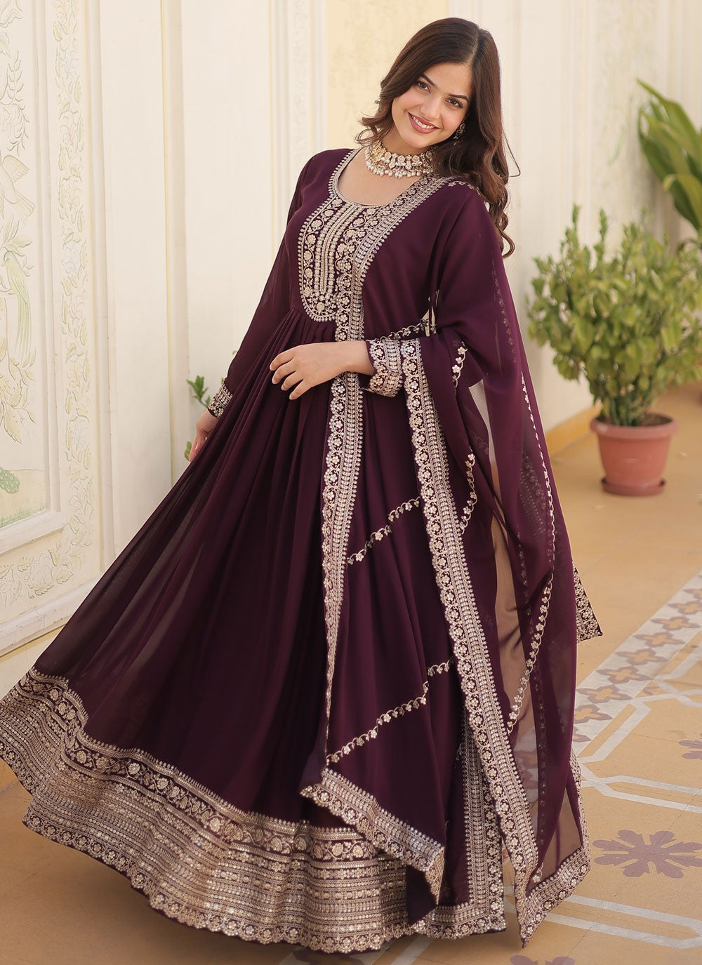 Faux Georgette Gown - G1416