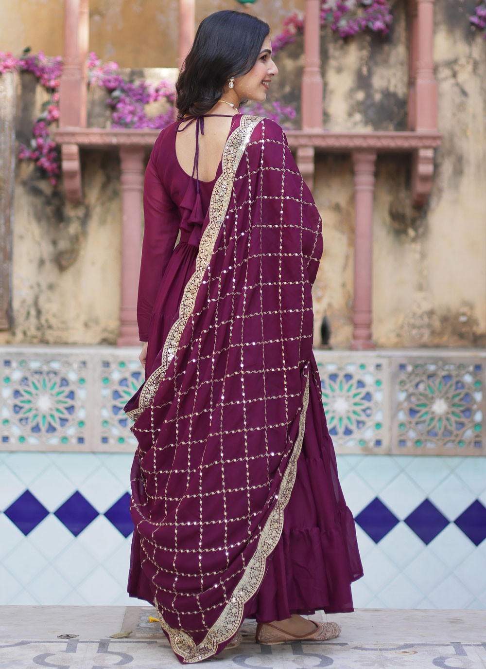 Plain Georgette Gown - G1836