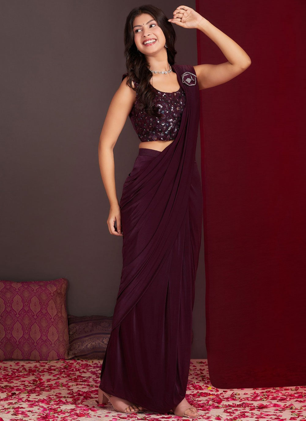 Fancy Work Silk Saree - S11601