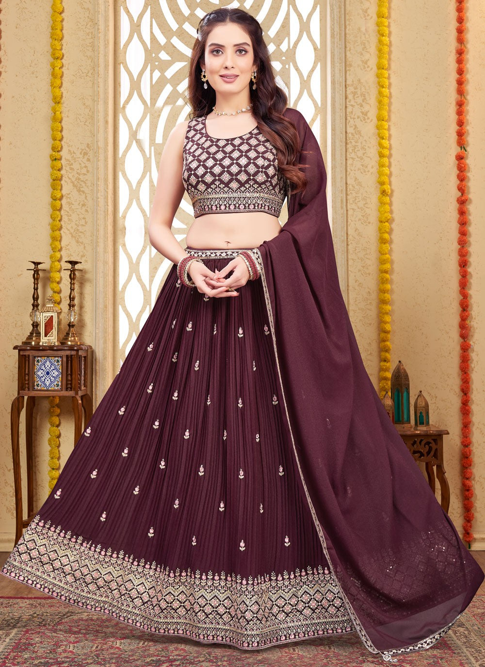 Embroidered Silk Readymade Lehenga Choli - L2660