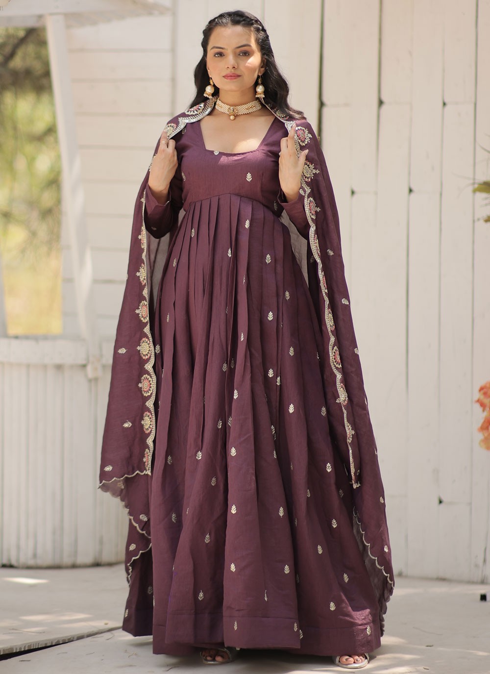 Vichitra Silk Gown - G1541