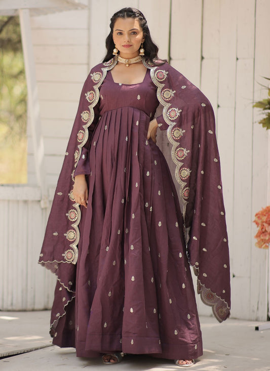 Vichitra Silk Gown - G1541