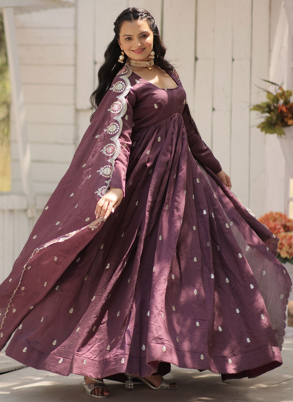 Vichitra Silk Gown - G1541