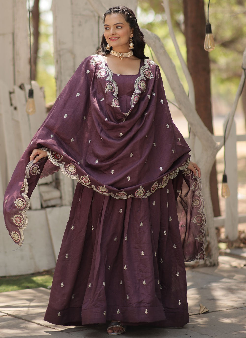 Vichitra Silk Gown - G1541
