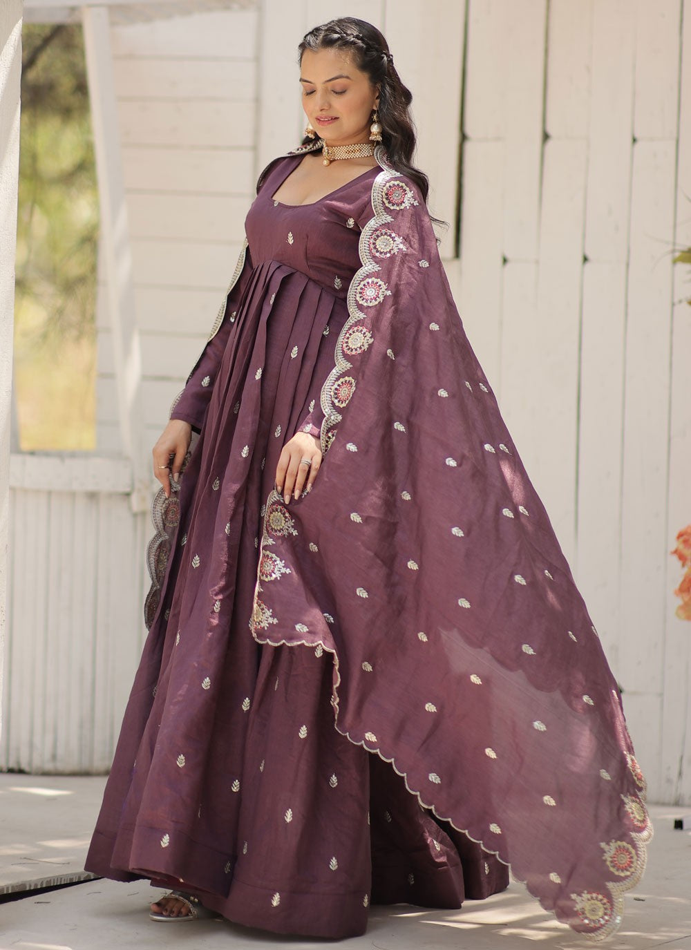 Vichitra Silk Gown - G1541