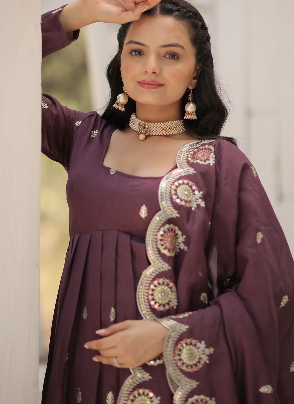 Vichitra Silk Gown - G1541
