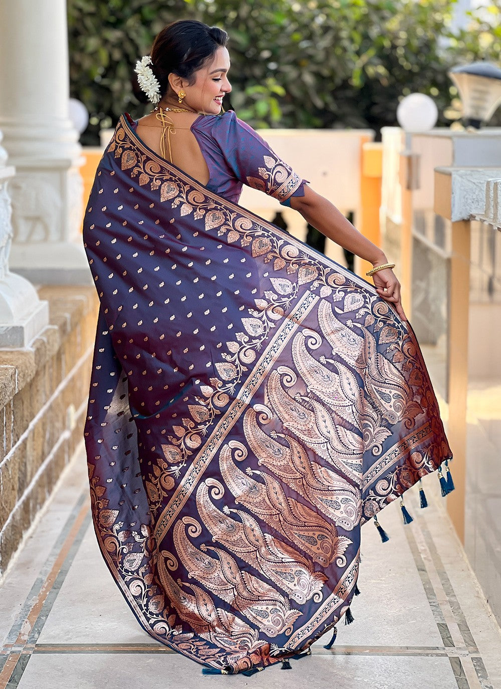 Blue Banarasi Silk Trendy Saree Woven S17143