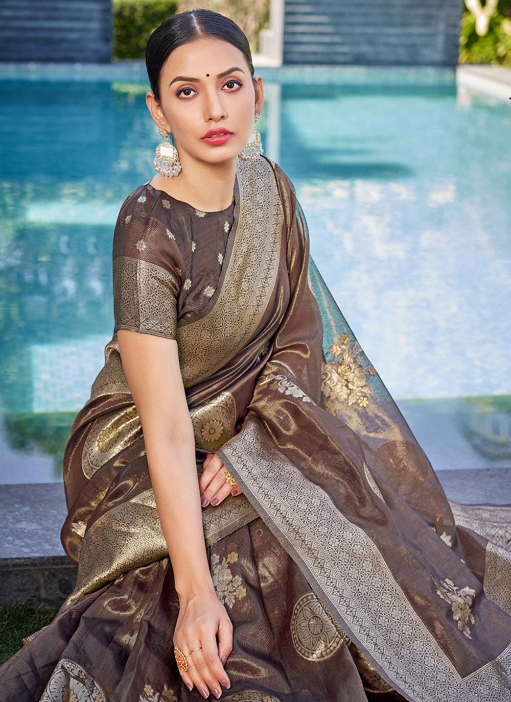 Classic Woven Shimmer, Silk Saree - S7041