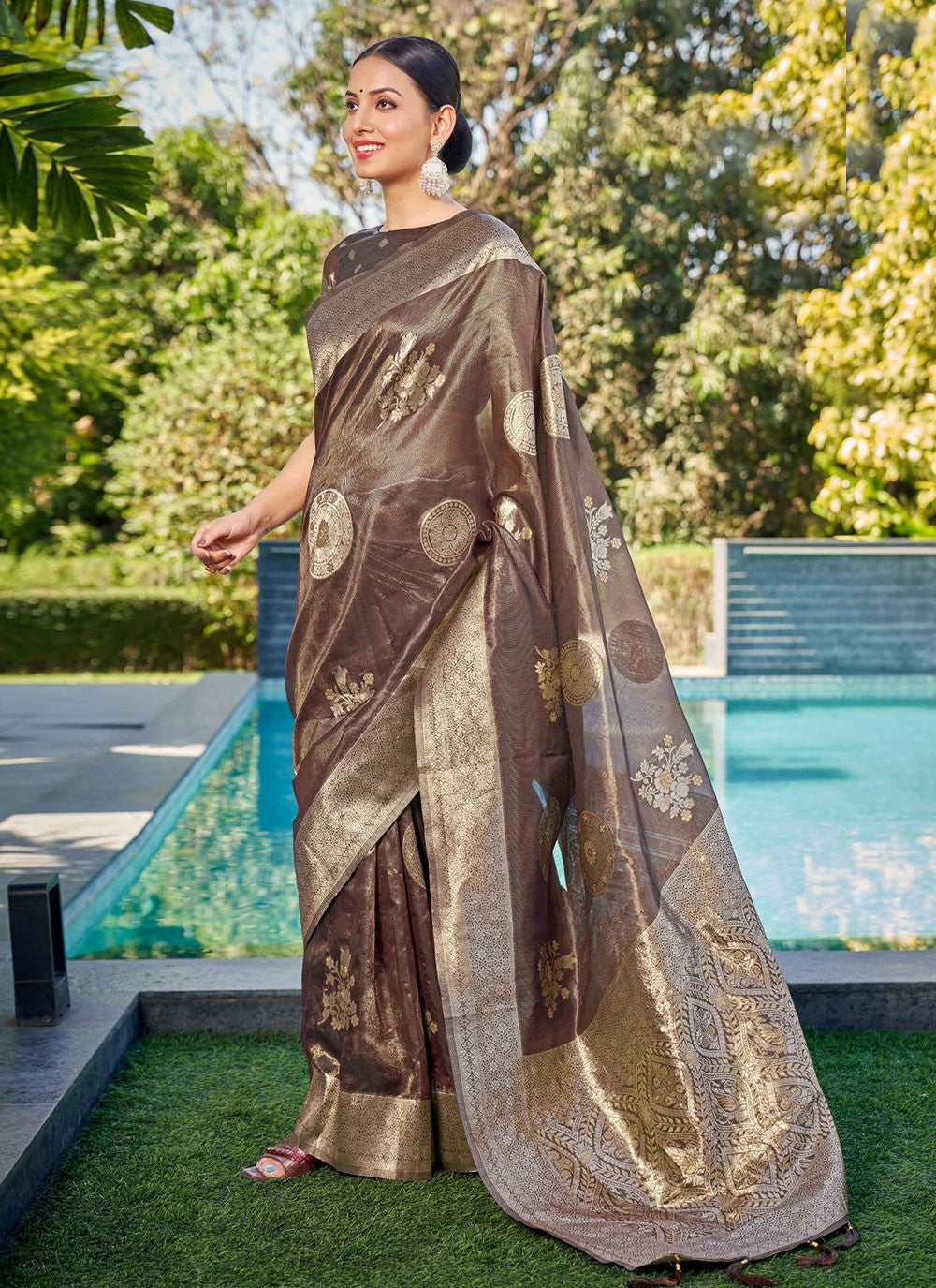 Classic Woven Shimmer, Silk Saree - S7041