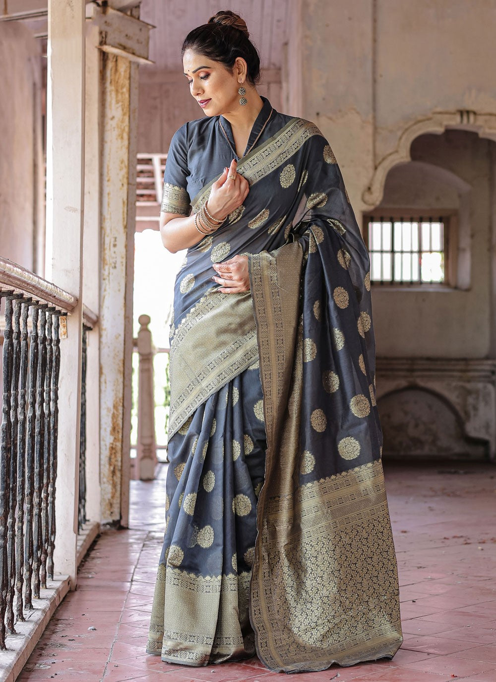 Classic Woven Chanderi Silk Saree - S7288