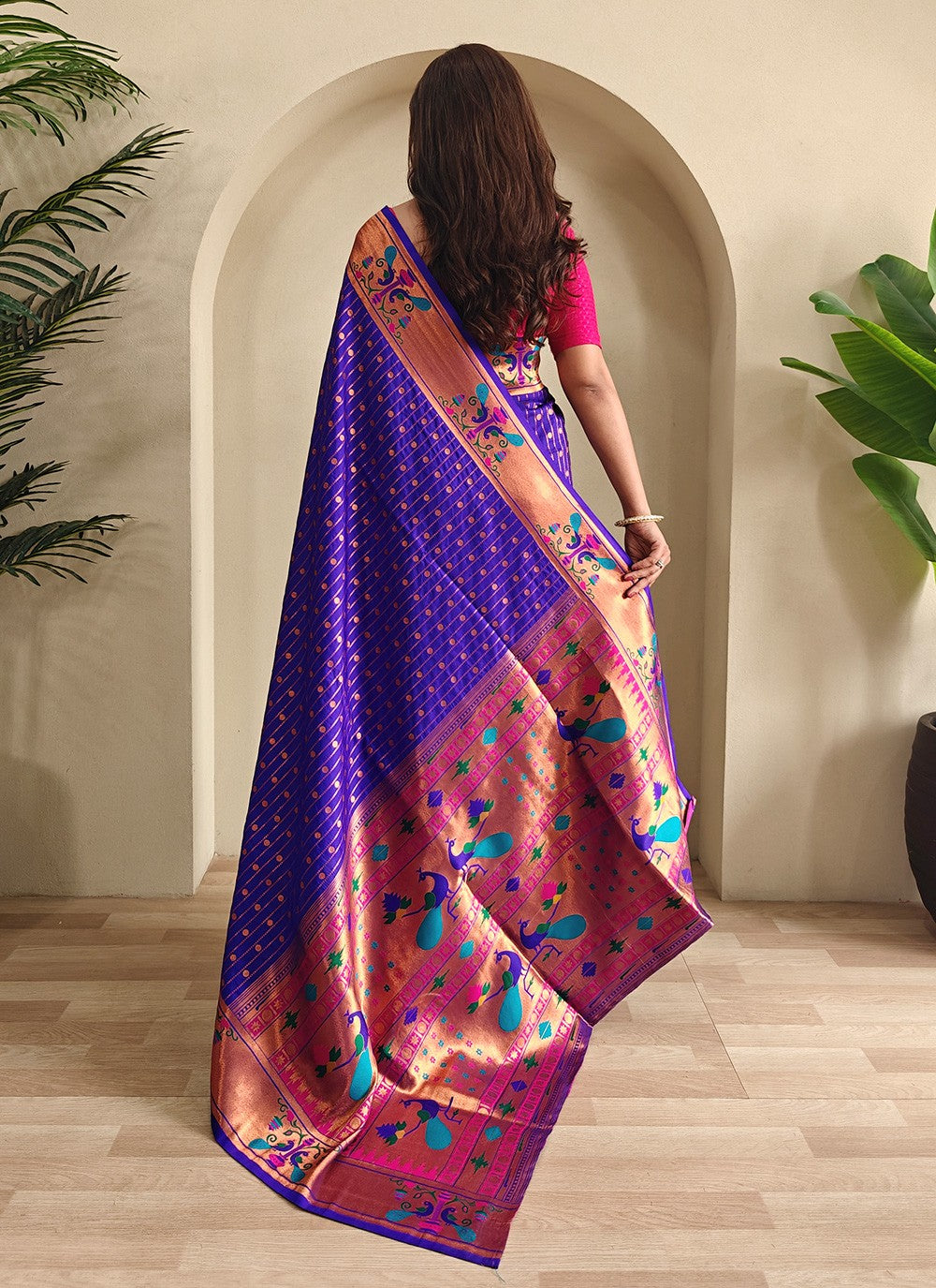 Violet Silk Contemporary Saree Woven S16434