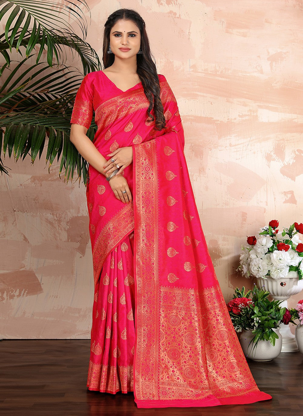 Classic Border Work Banarasi Silk Saree - S2974