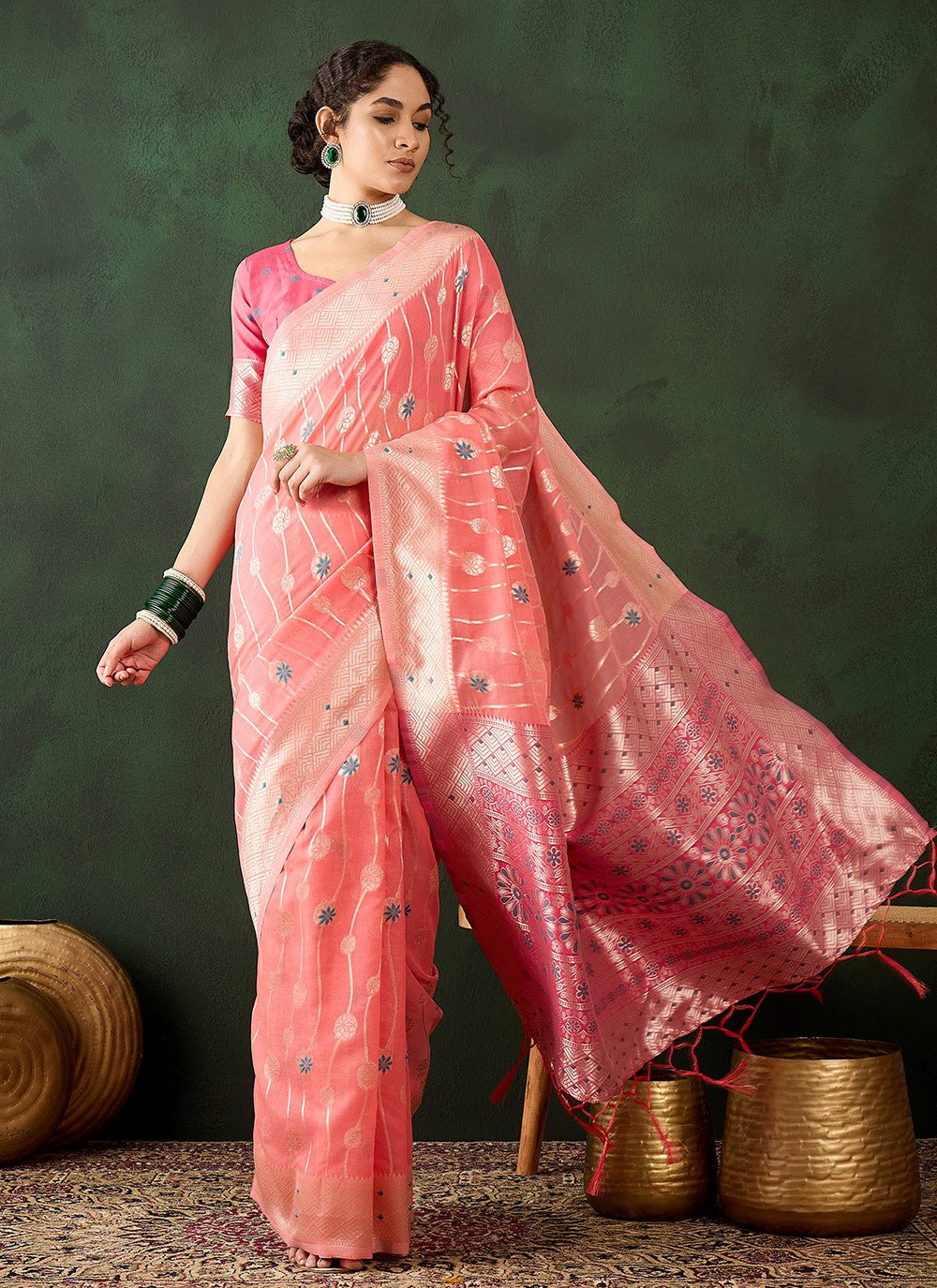 Classic Woven Cotton Saree - S8324