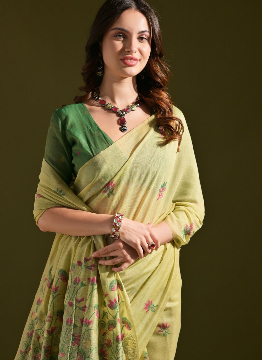 Thread, Woven Cotton Saree - S11916