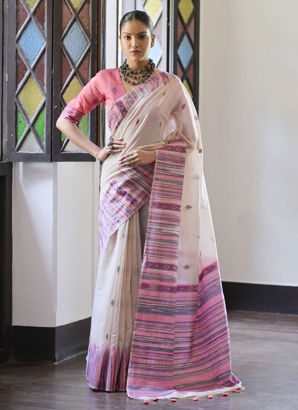 Classic Woven Cotton Saree - S6664