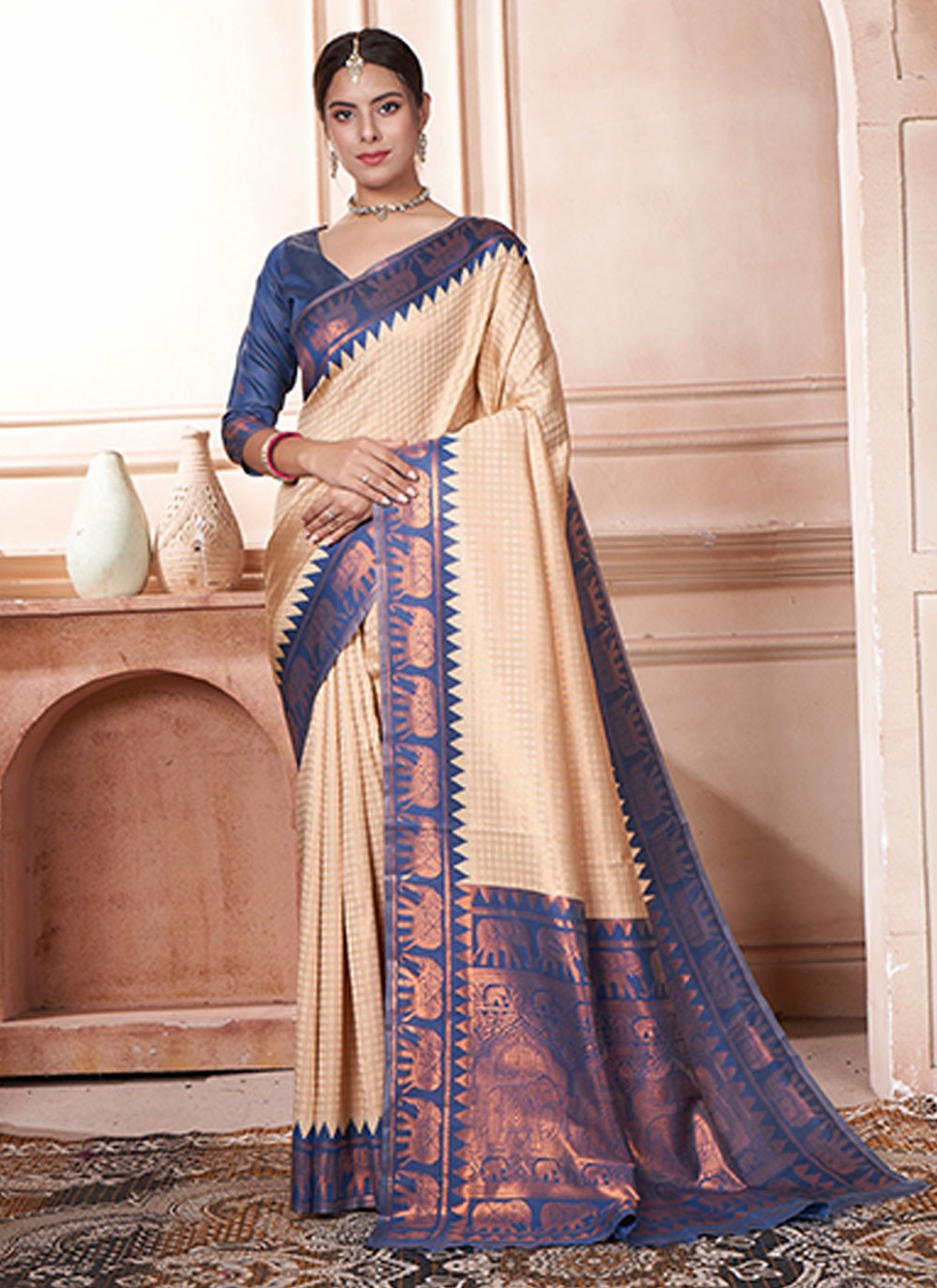 Contemporary Woven Kanjivaram Silk Saree - S6426