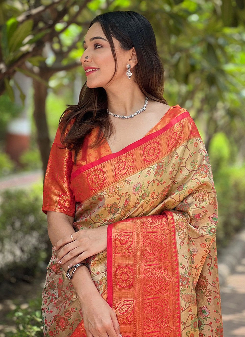 Traditional Meenakari Silk Saree - S8024