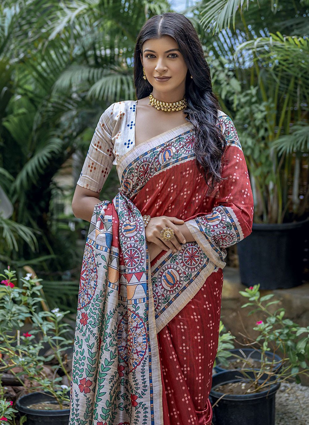 Trendy Woven Tussar Silk Saree - S4897
