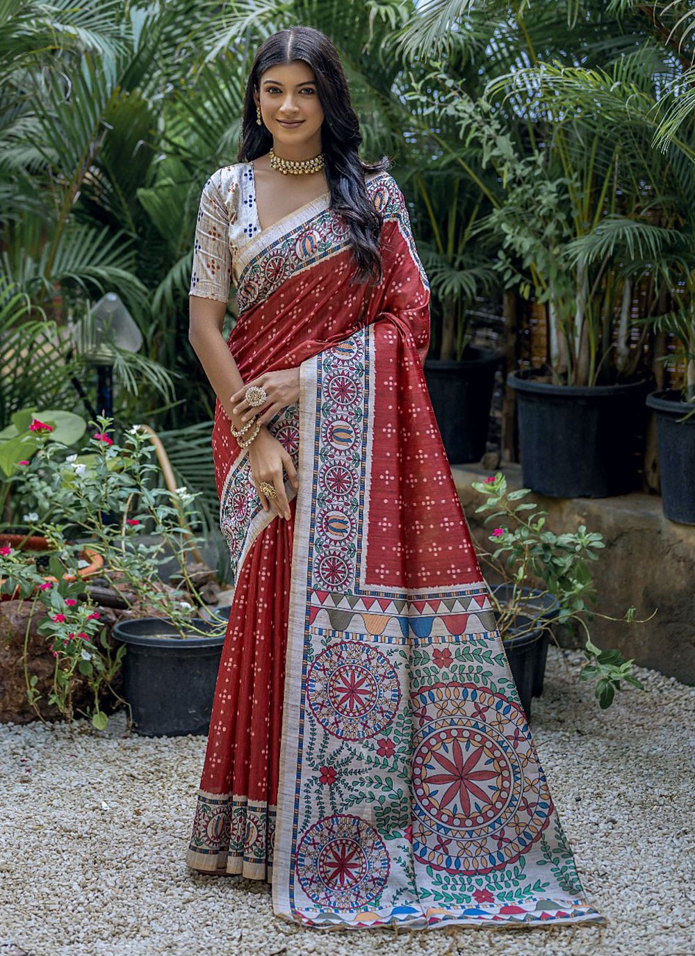 Trendy Woven Tussar Silk Saree - S4897