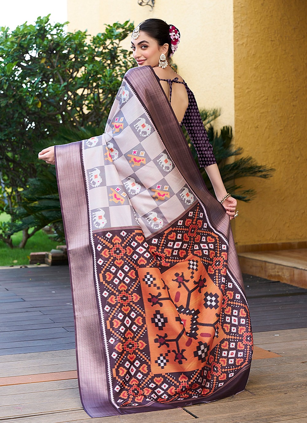 Digital Print, Woven Pure Crepe Saree - S11791