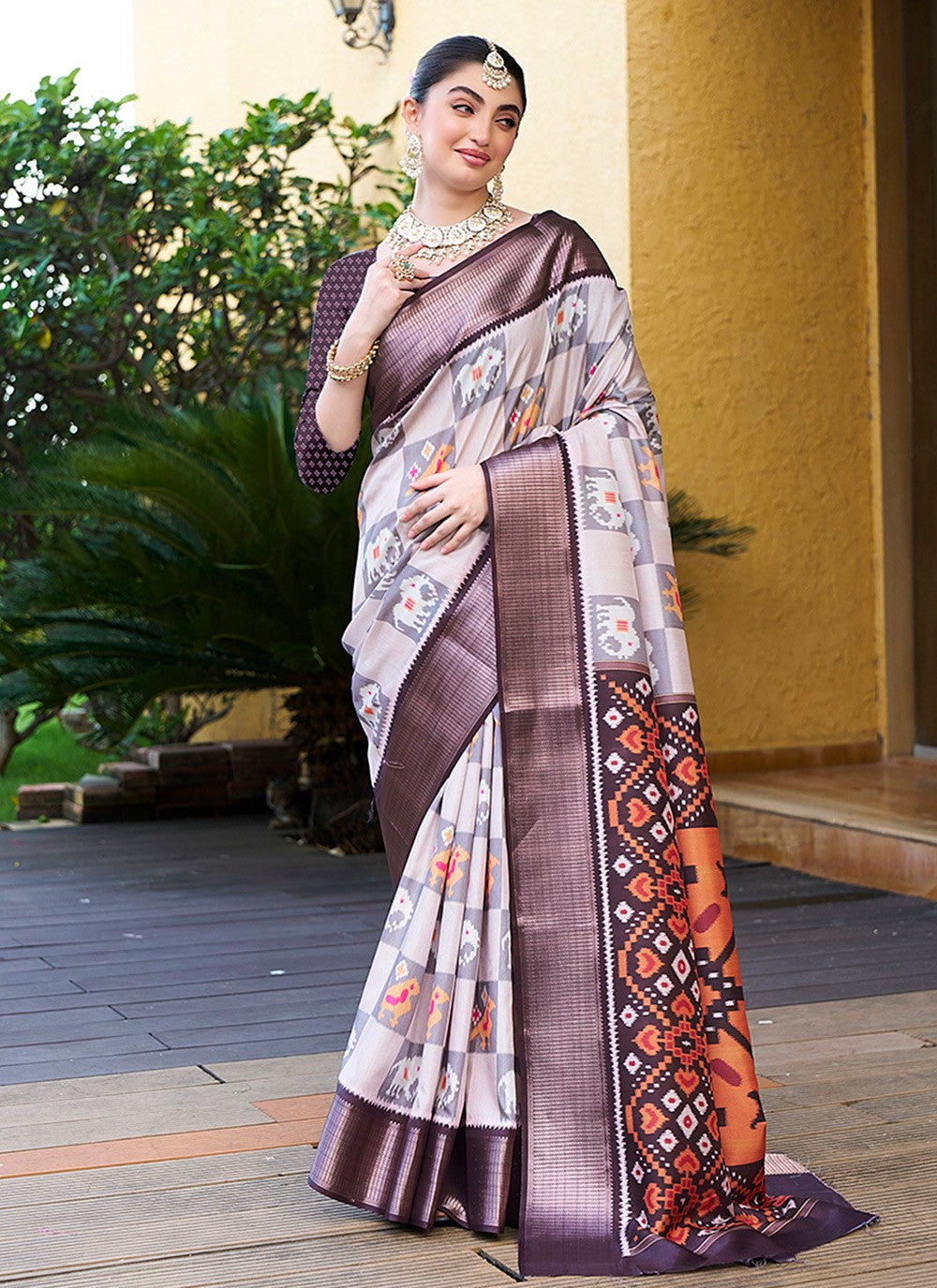 Digital Print, Woven Pure Crepe Saree - S11791