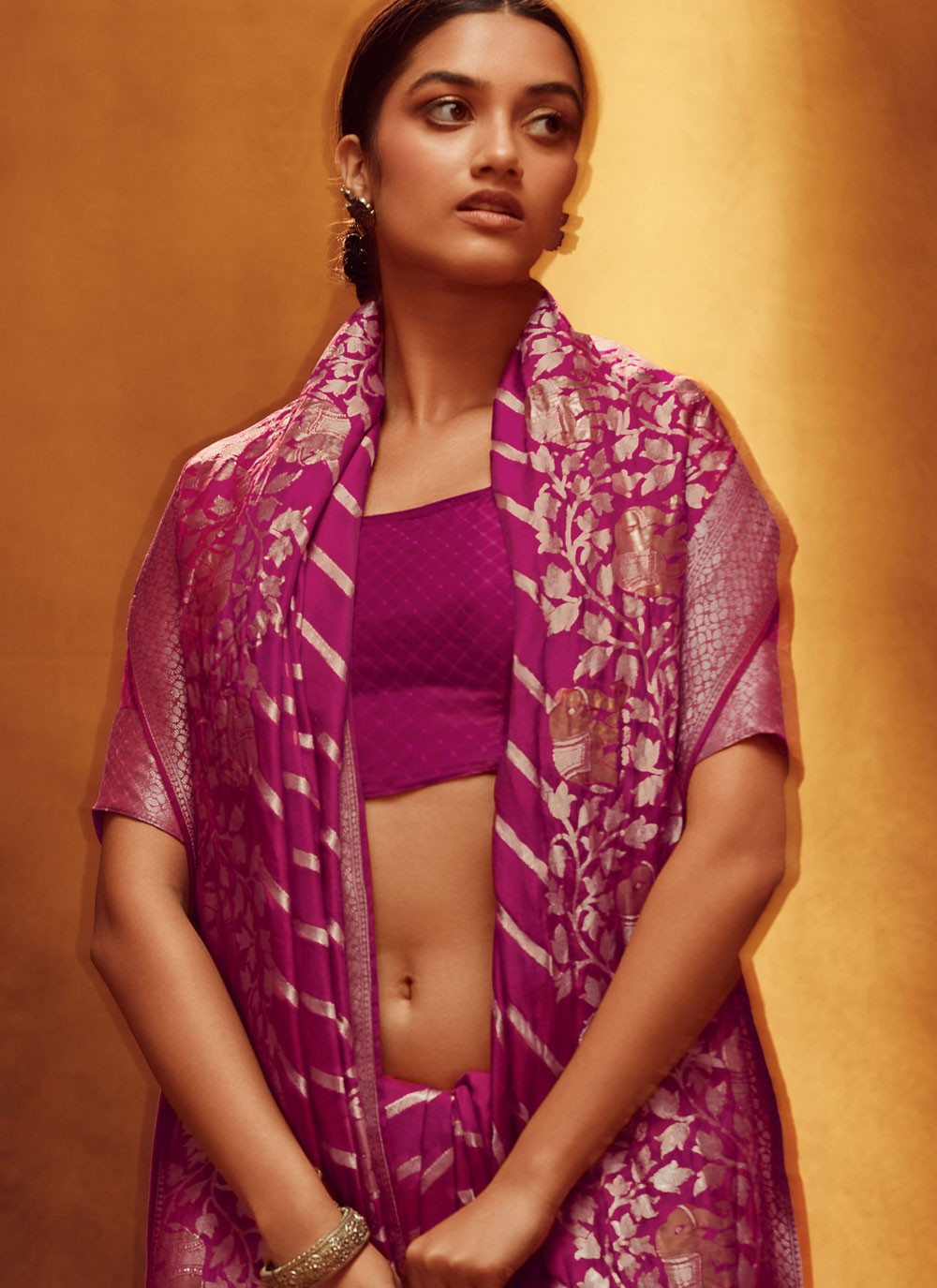Classic Woven Viscose Saree - S4393