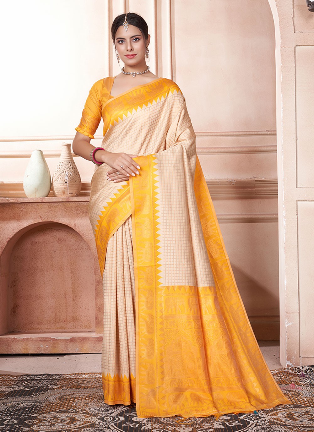 Contemporary Woven Kanjivaram Silk Saree - S6426