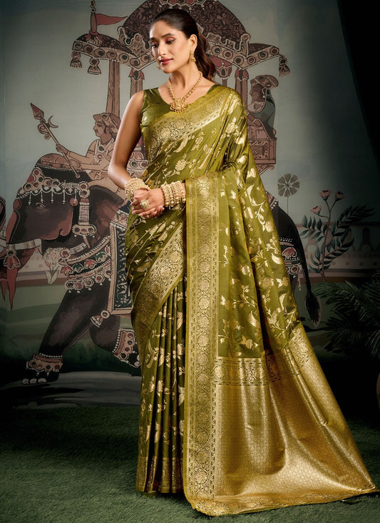 Green Silk Trendy Saree Woven S20274