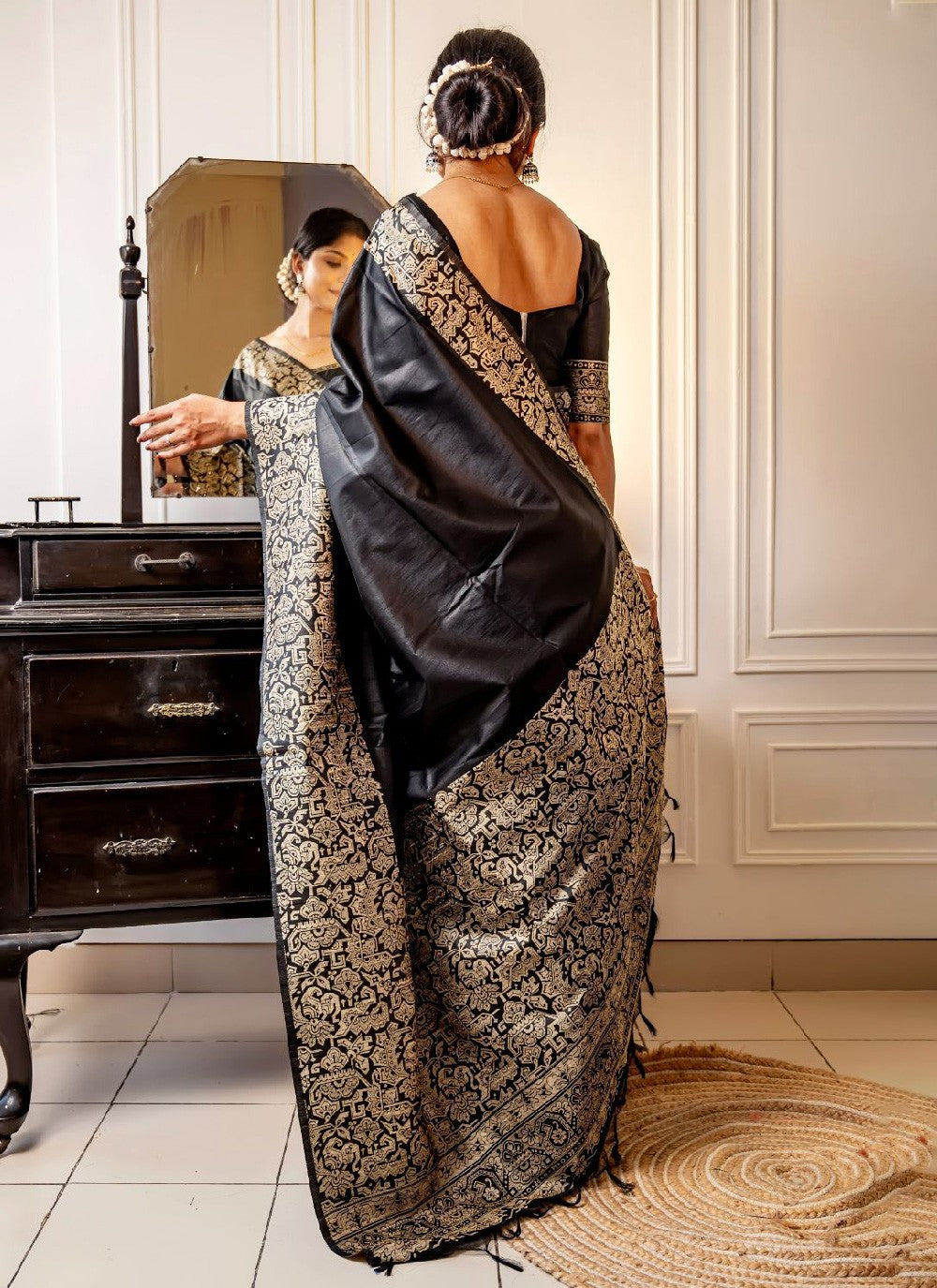 Trendy Border Work Handloom Silk, Raw Silk Saree - S3549