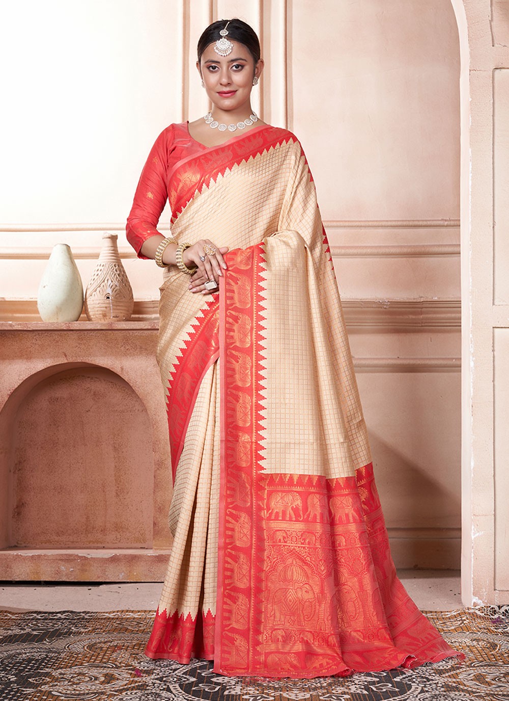Contemporary Woven Kanjivaram Silk Saree - S6426