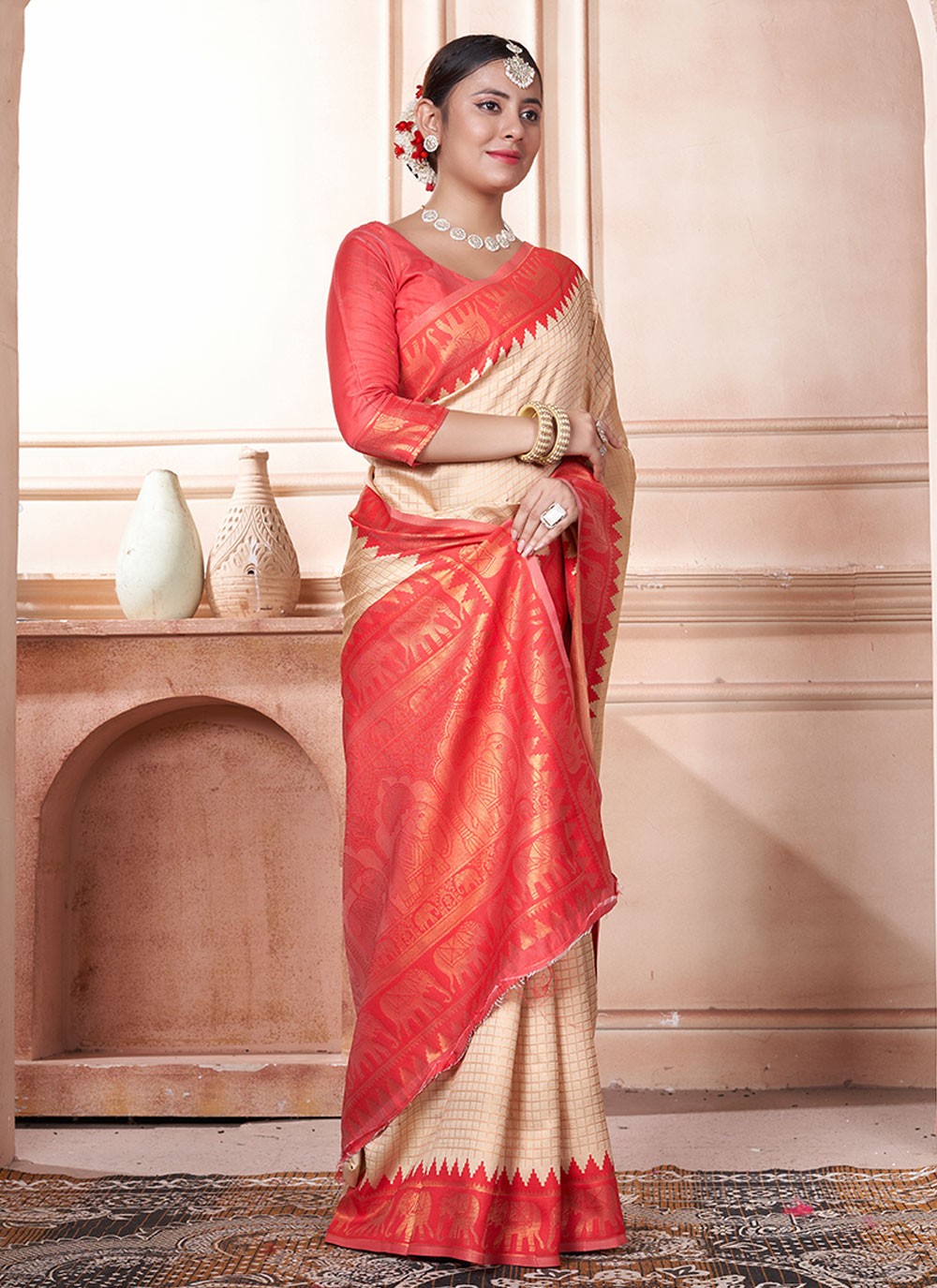 Contemporary Woven Kanjivaram Silk Saree - S6426
