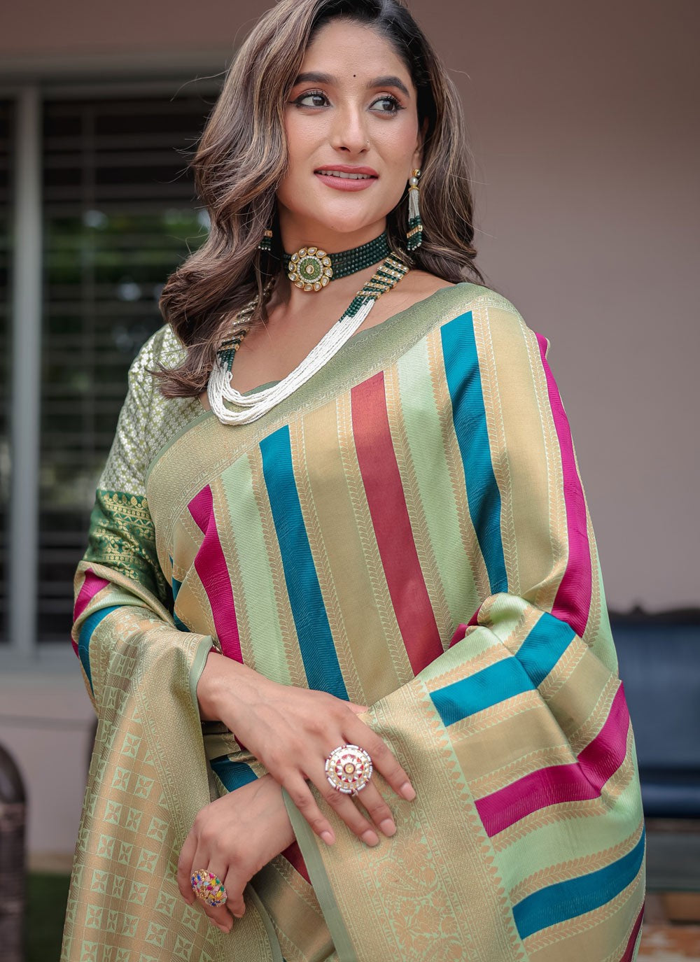 Traditional Woven Sea Green Kanjivaram Silk Saree S12524