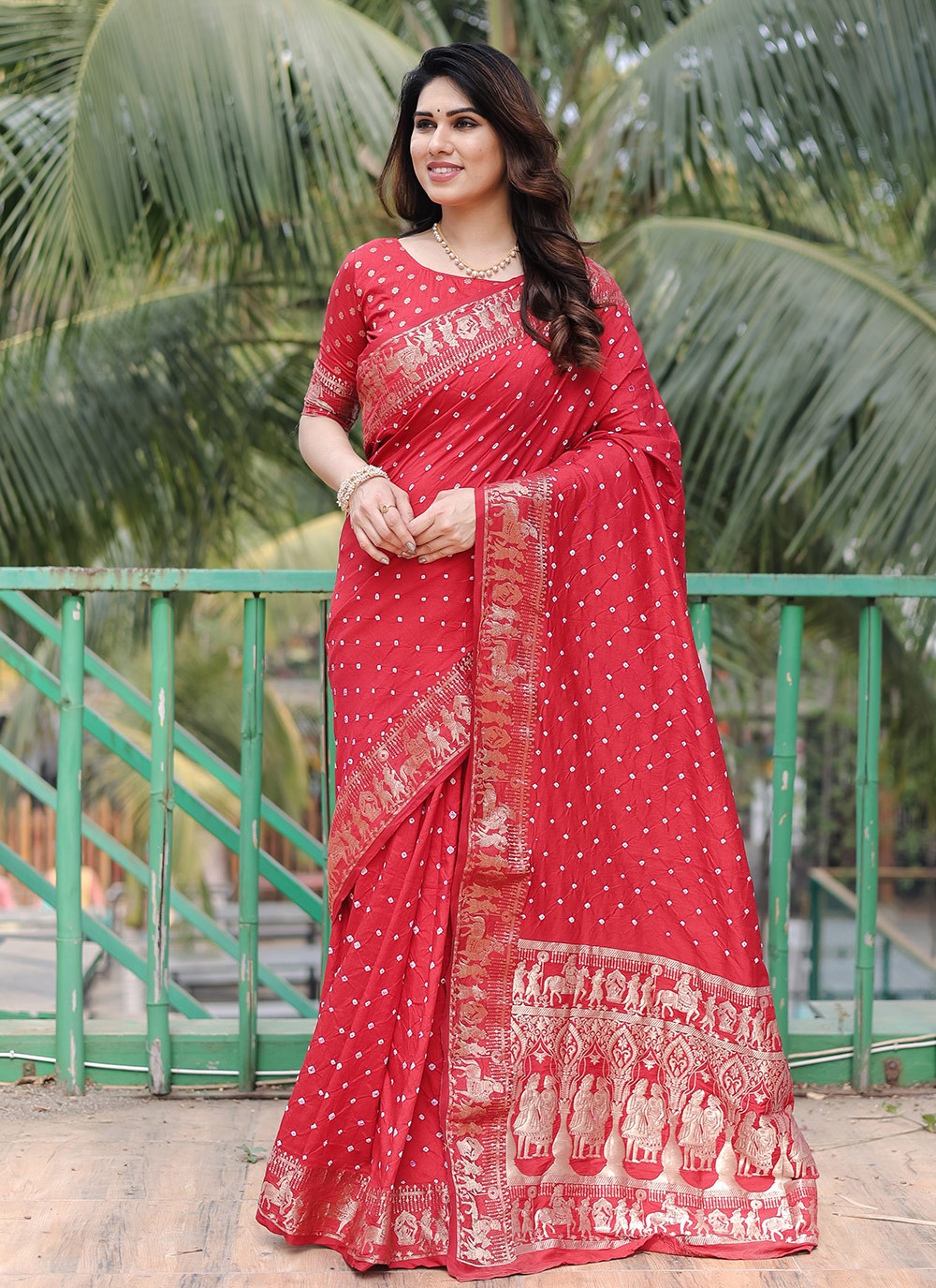 Classic Border Work Silk Saree - S9034