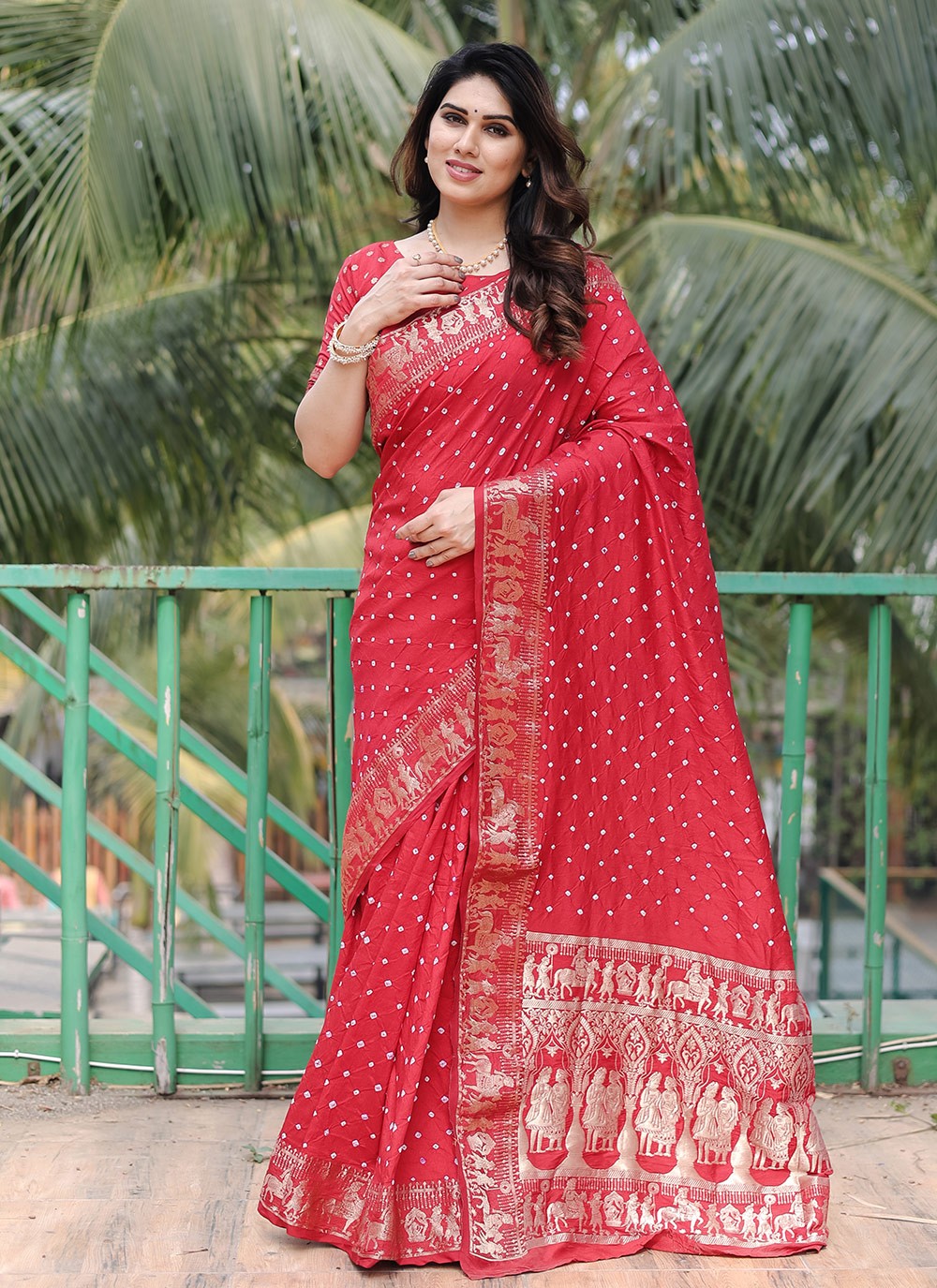 Classic Border Work Silk Saree - S9034