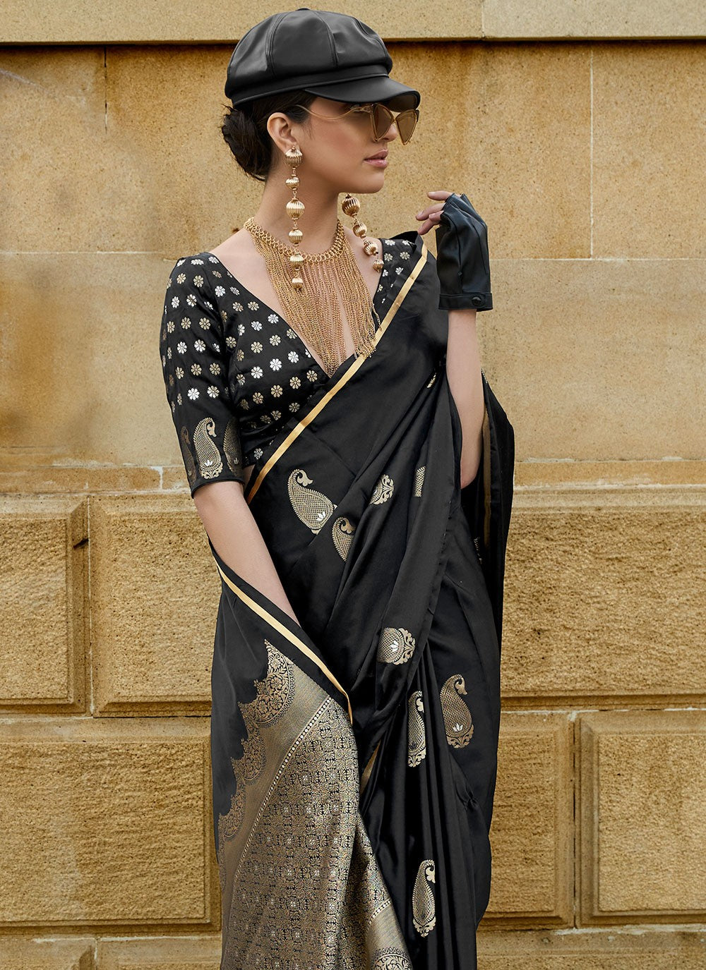 Contemporary Woven Satin Saree - S5971
