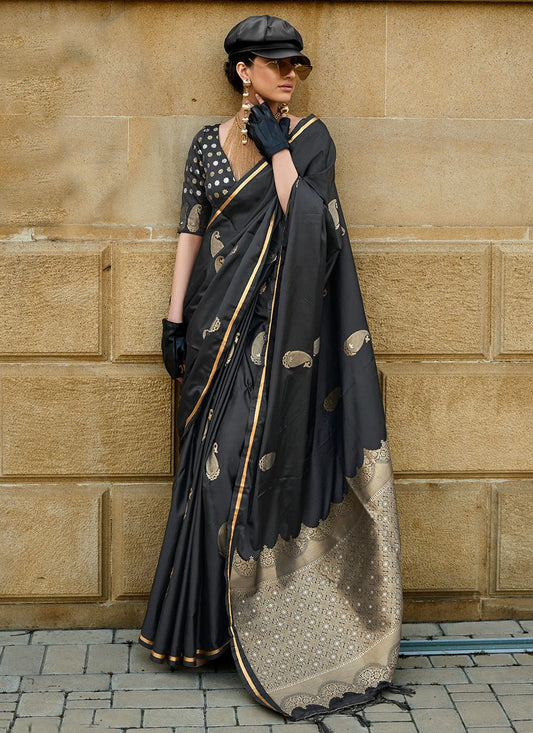 Contemporary Woven Satin Saree - S5971