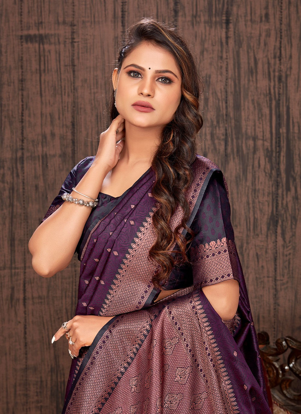 Contemporary Woven Satin Silk Saree - S2838