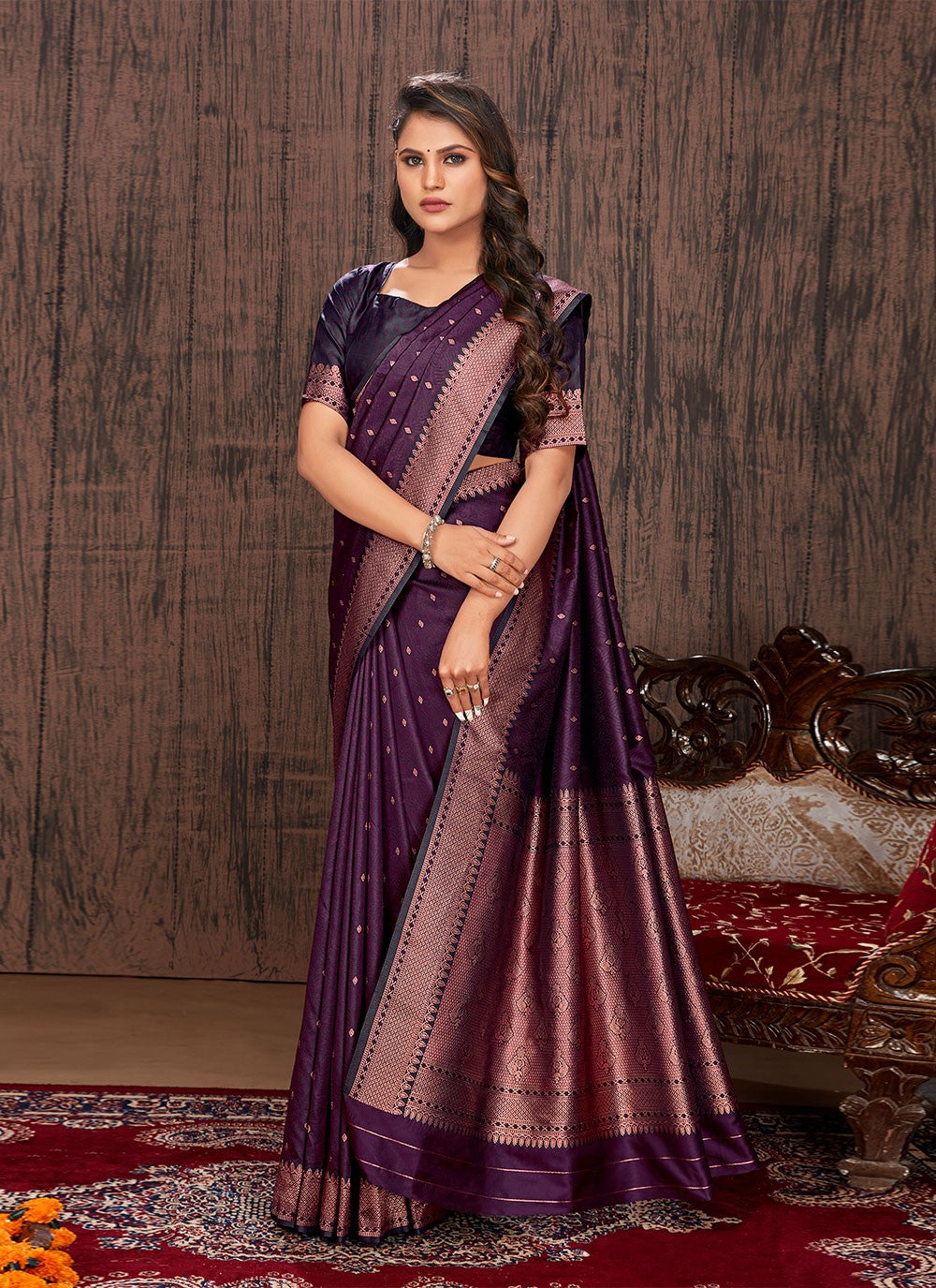 Contemporary Woven Satin Silk Saree - S2838