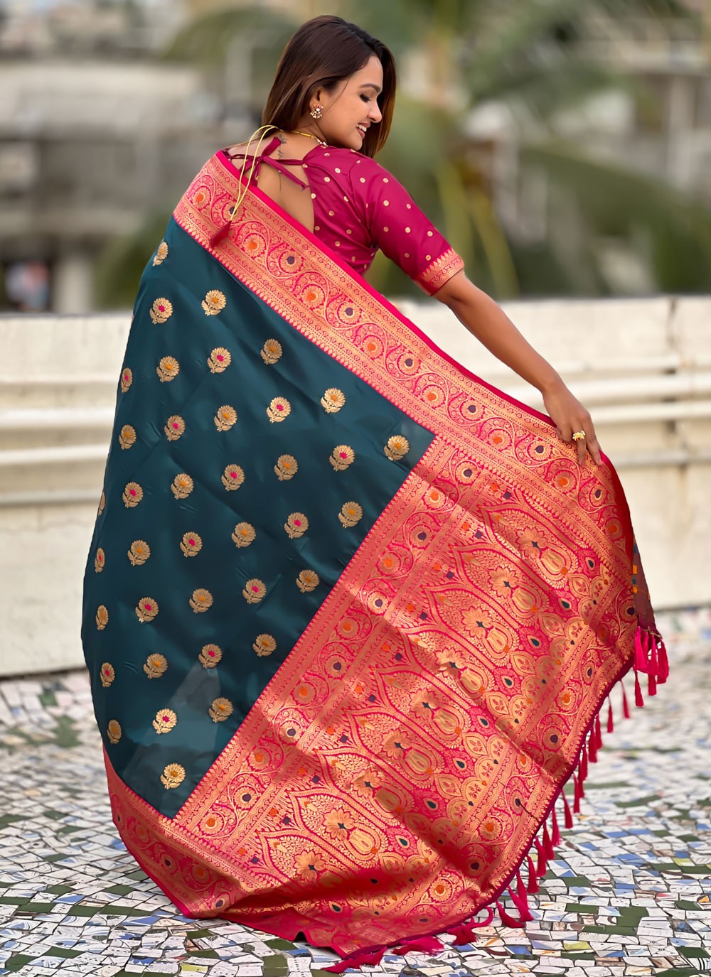 Grey Silk Designer Saree Woven S16871