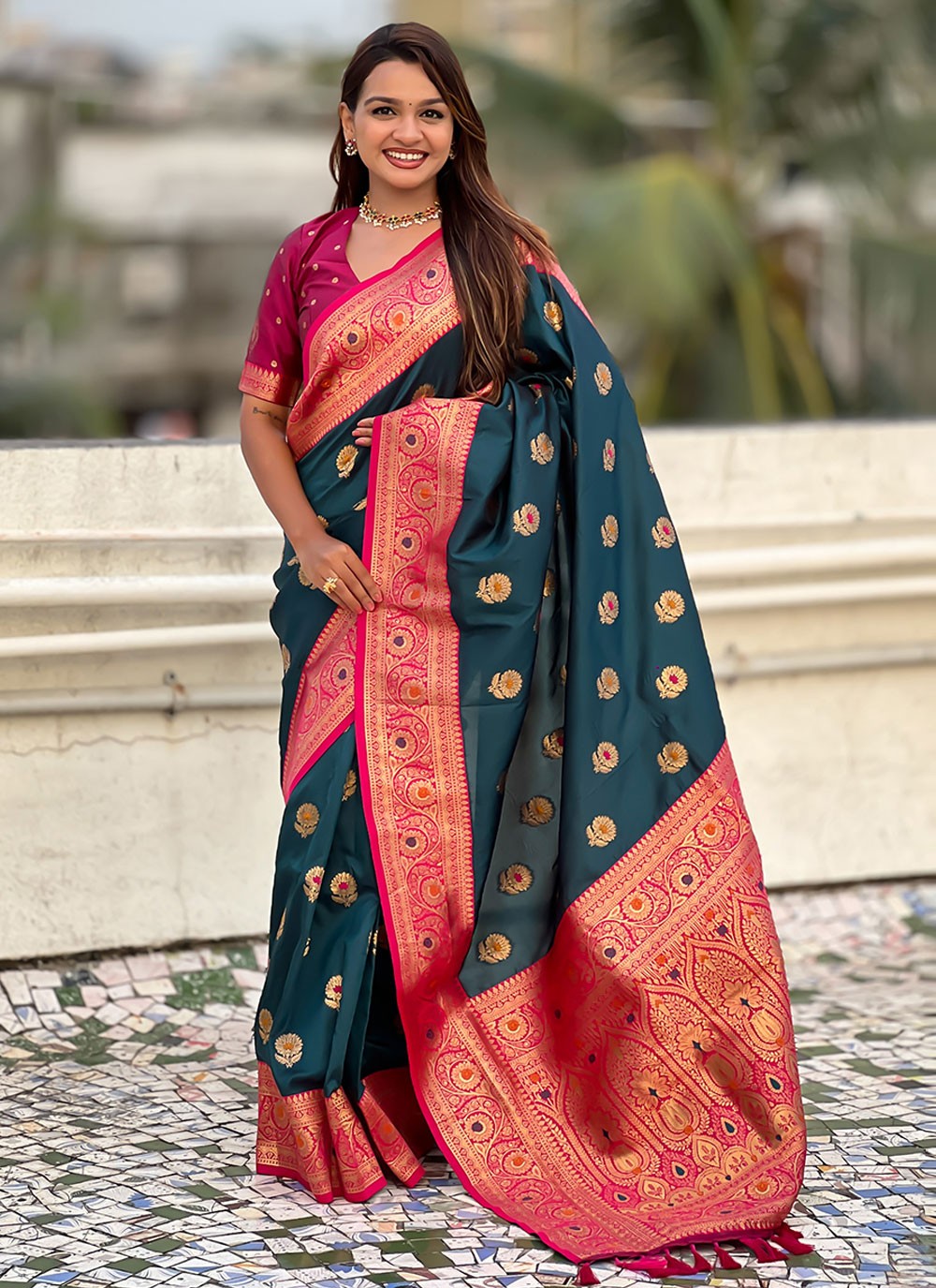Grey Silk Designer Saree Woven S16871
