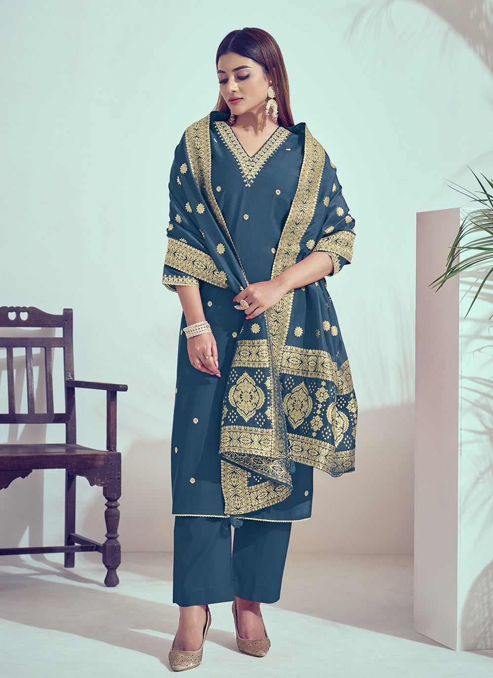Cord Silk Salwar Suit - T4664