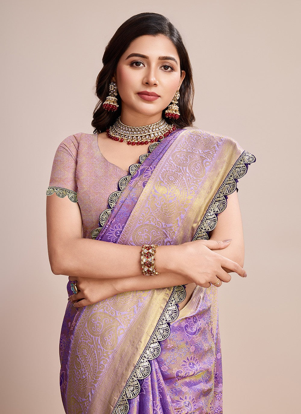 Trendy Saree Woven Lavender Silk Saree S13634