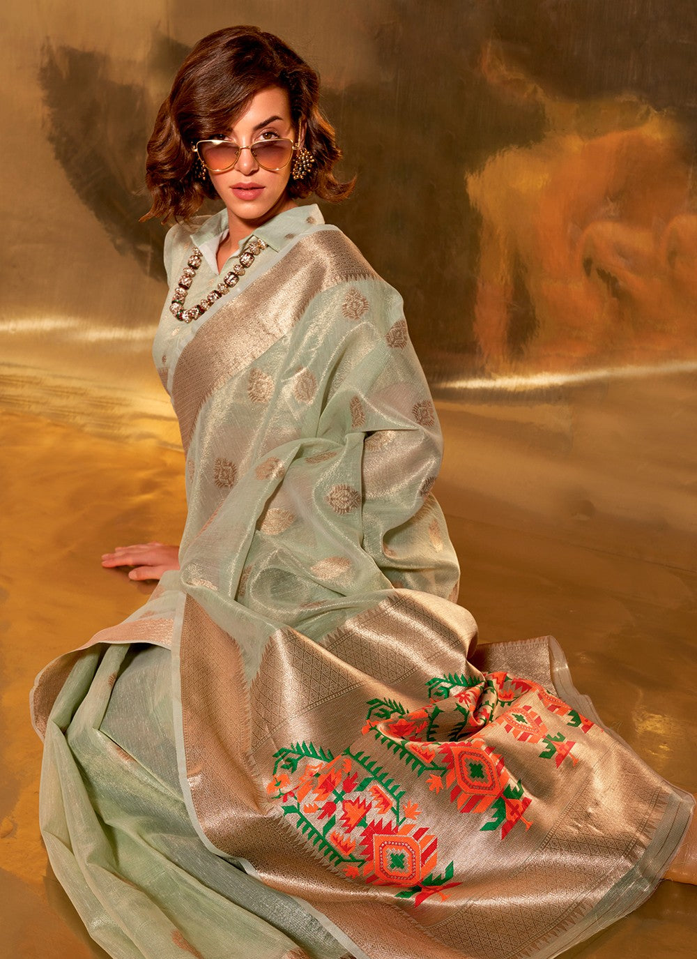 Saree Woven Tissue Saree - S5056