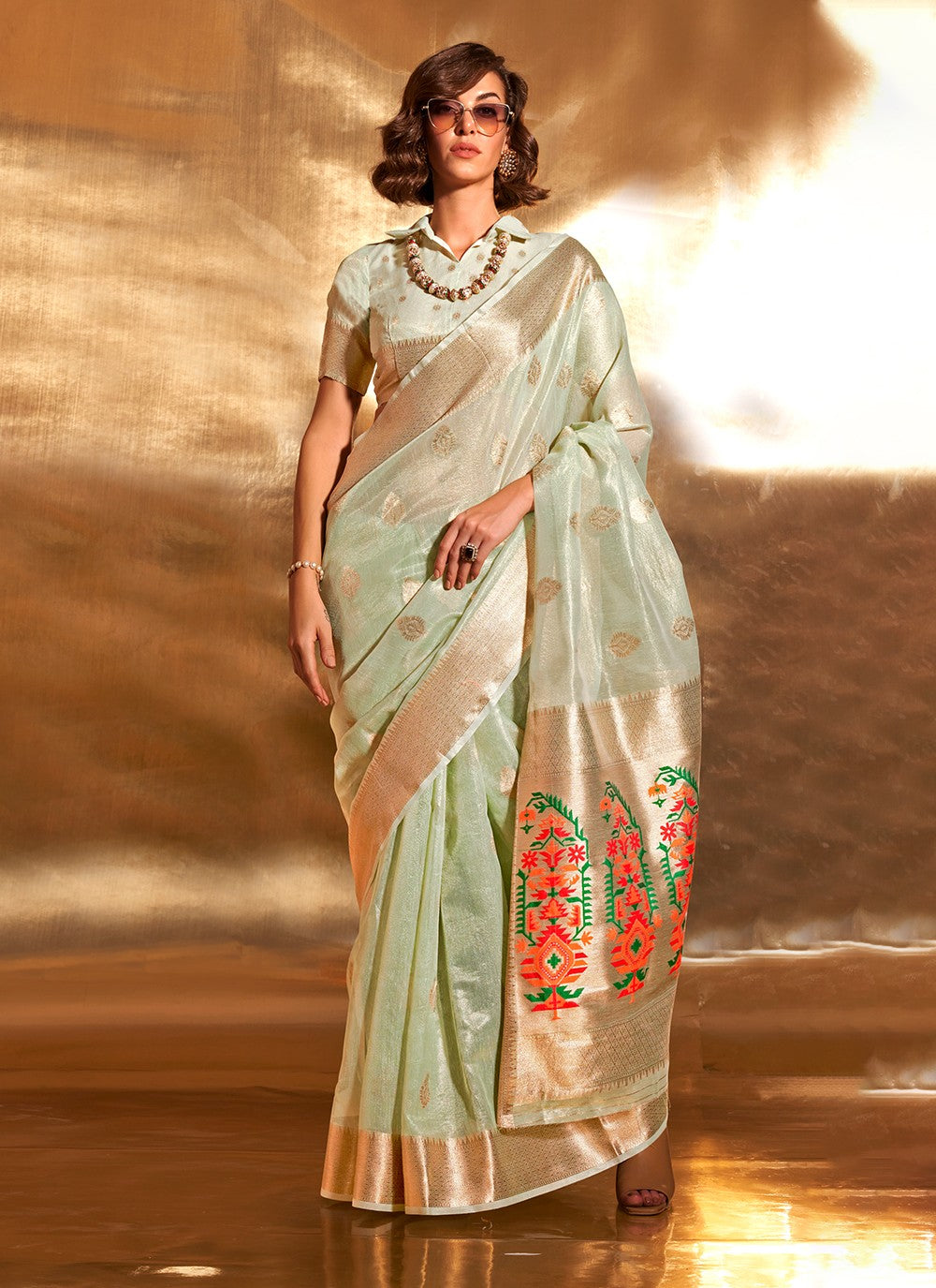 Saree Woven Tissue Saree - S5056